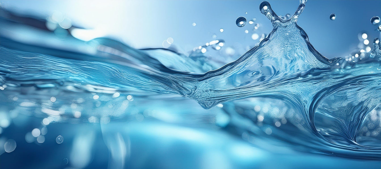 Close-up of water surface with ripples and bubbles